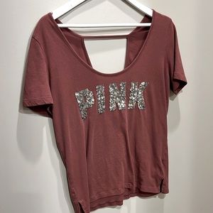 VICTORIAS SECRET PINK open back tee